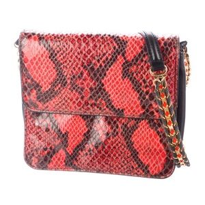 Stella McCartney red and black snakeskin effect crossbody bag